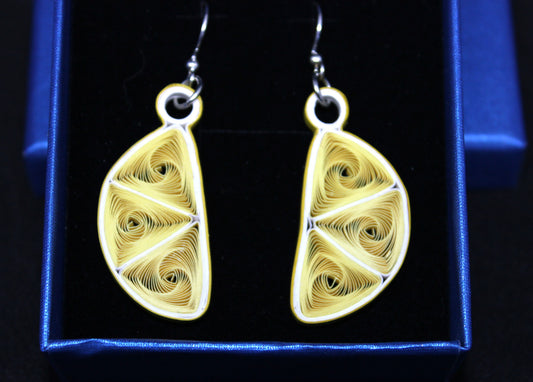 Quilled earrings - Lemon Vortex