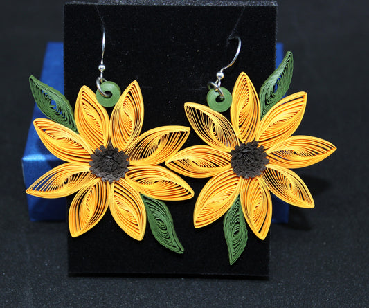 Quilled earrings - Sunflowers