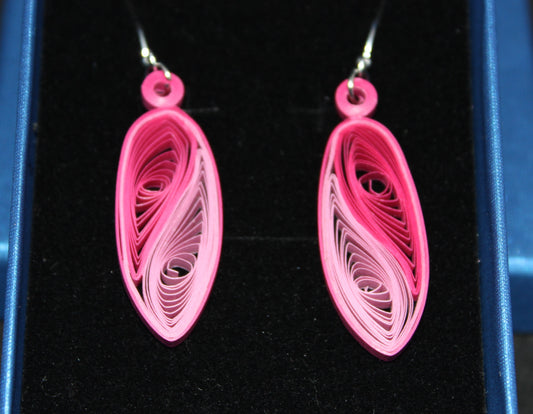 Quilled earrings - Two-tone Pink Ovals